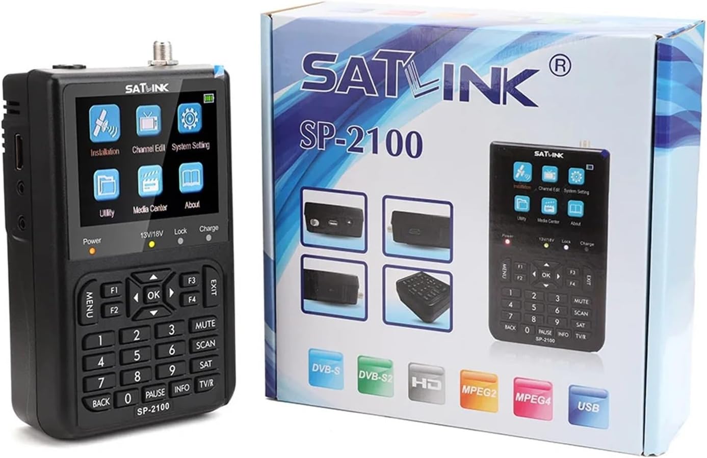 SP-2100 HD ACM Sat Finder DVB S/S2 MPEG-2/4 Digital Satellite Finder Meter 3.5 Inch LCD Screen