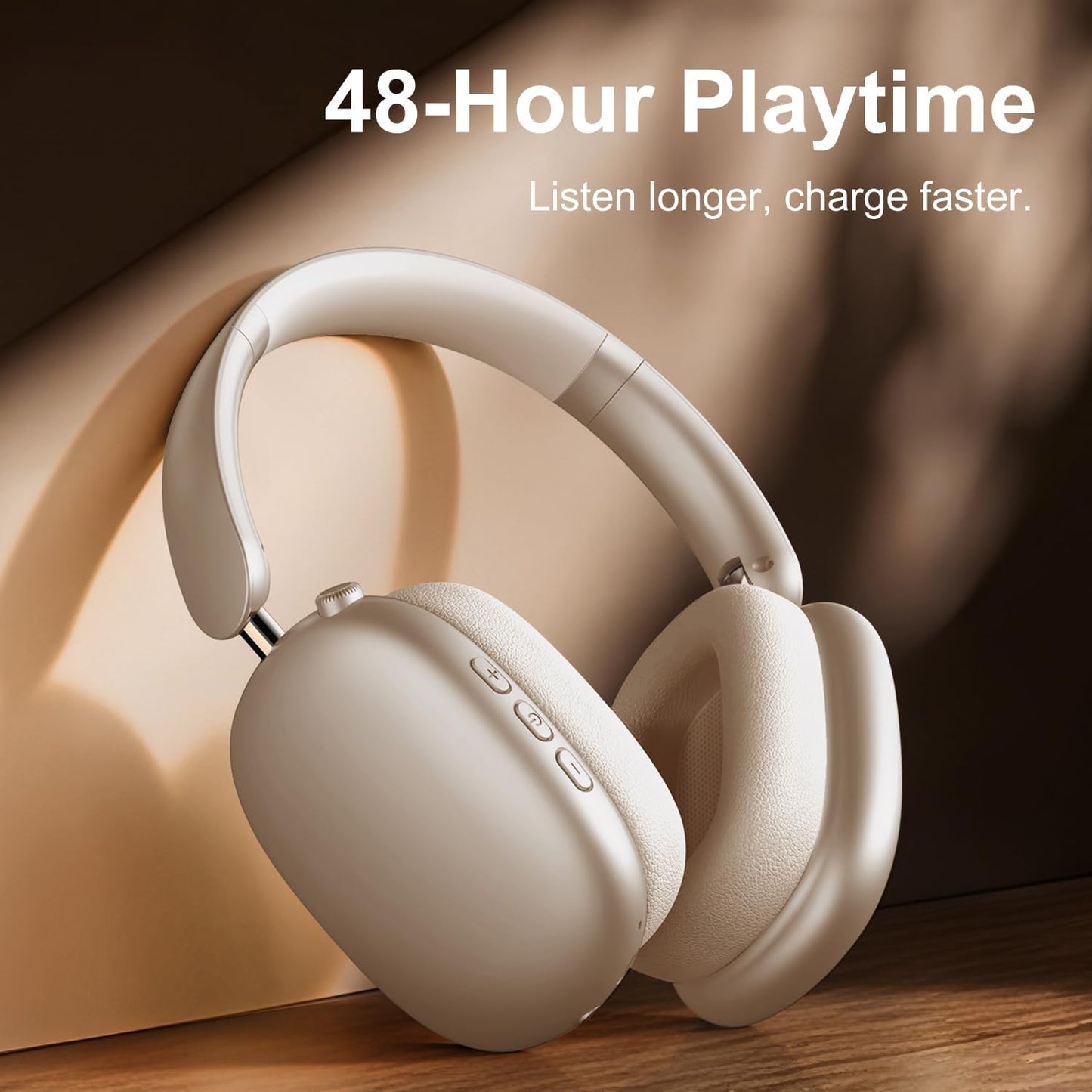 Wentronic Y01 Wireless Over Ear Headphones, Noise Canceling Bluetooth 5.3 Headphones with Microphones,Hi-Res Audio,48H Playtime,Foldable,Breathable Soft Earpads for iOS/Android/Samsung/PC-Green