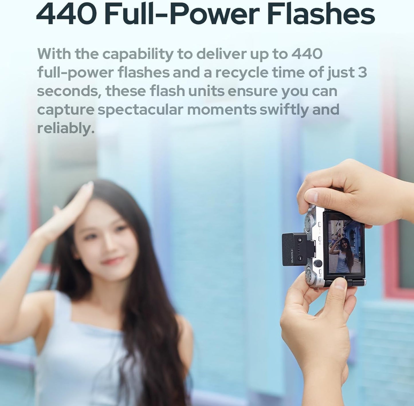 Godox IM20/IM22 Mini Camera Flash,3s Recycle Time,440 Full Power Flash Time Built in Lithium Battery for Fuji,for Canon,for Nikon,for Sony, for Olympus Camera (im22)