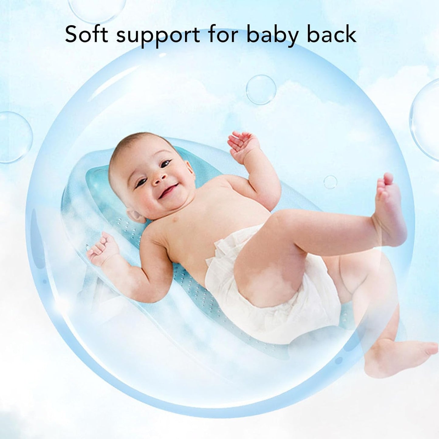 Baby Bath Support Portable Infant Bathtub Soft Back Curve Security Blue Newborn Bathtub Support Infant Bathtub Support Foldable Baby Bathtub Support Baby Shower Support Baby