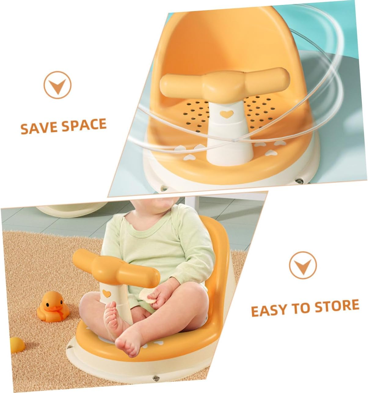 Parliky Portable Bath Seat with Nonslip Support for Bathtub Safe Tub Chair for Months Skid Bath Stool for