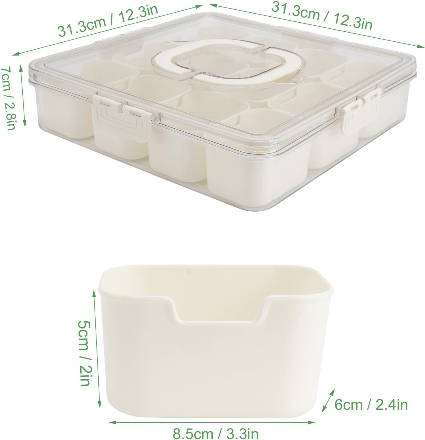 Purilite Select Clear Compartmentalized Snack Box