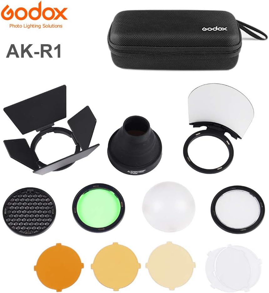 Godox AK-R1 Pocket Flash Light Accessories Kit for V1 Series and AD200 Pro - Compatible With Round Flash Head