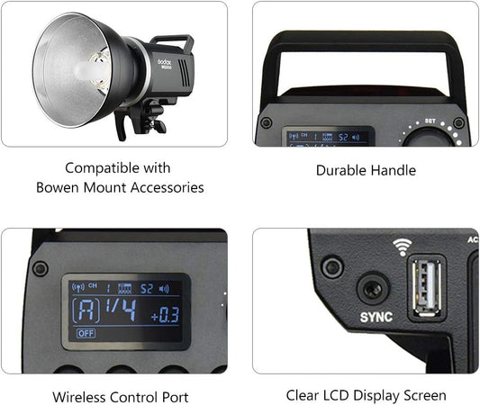 Godox MS200 200WS 2.4G Wireless X System Studio Flash,5600±200k Color Temperature,0.1-1.8S Recycle Time,Using Godox X1 Trigger & XT16 Transmitter or xpro and x2 Trigger to remotely Control - PuriLite