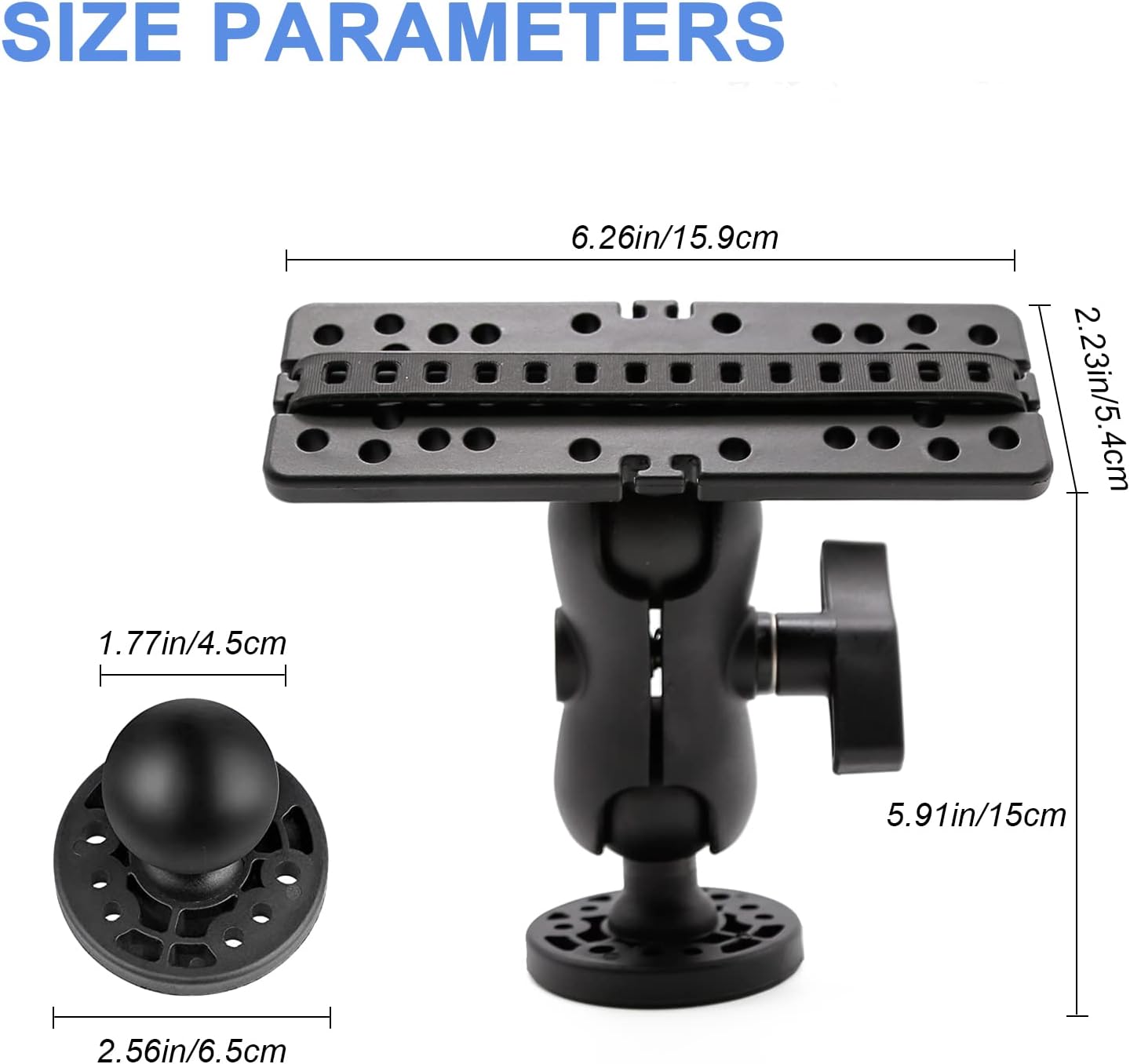 MDEOOSKY Fish Finder Mount Base, Bracket, Mounting Plate - Medium Arm Marine Electronic Mount, Adjustable Rack Replacement for Garmin GPSMAP Striker 5 Plus 5cv