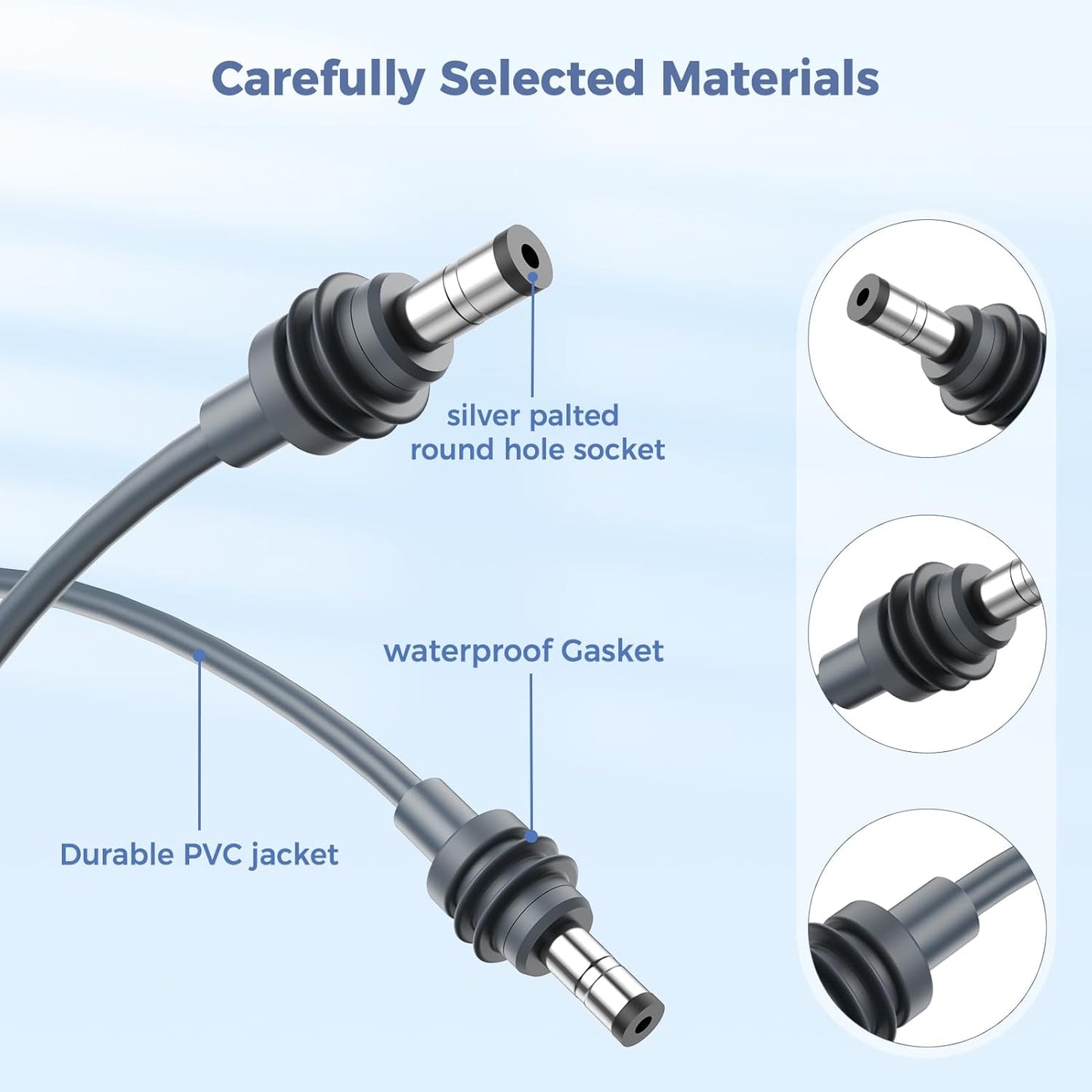 Starlink Mini Power Cable - 16.4 FT/5M Replacement Waterproof Outdoor DC Charging Cord for Mini DC Power - Gray