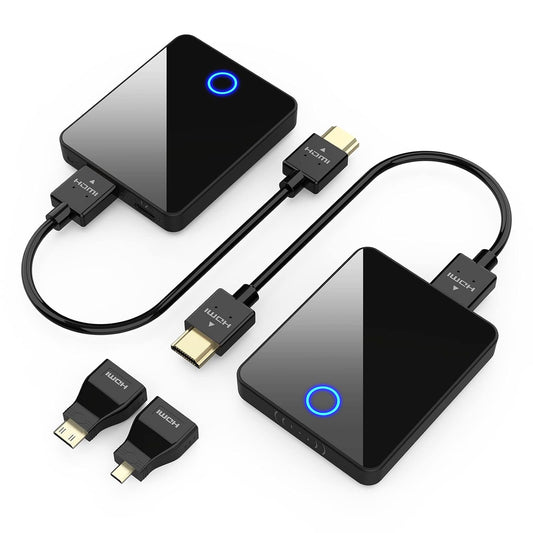 Wireless HDMI Transmitter and Receiver,Binken Wireless HDMI Extender Support 1080P@60 Hz, Support 2.4/5GHz for Streaming Video Audio from Laptop, PC, Camera,STB to HDTV Projector Model 810 - PuriLite