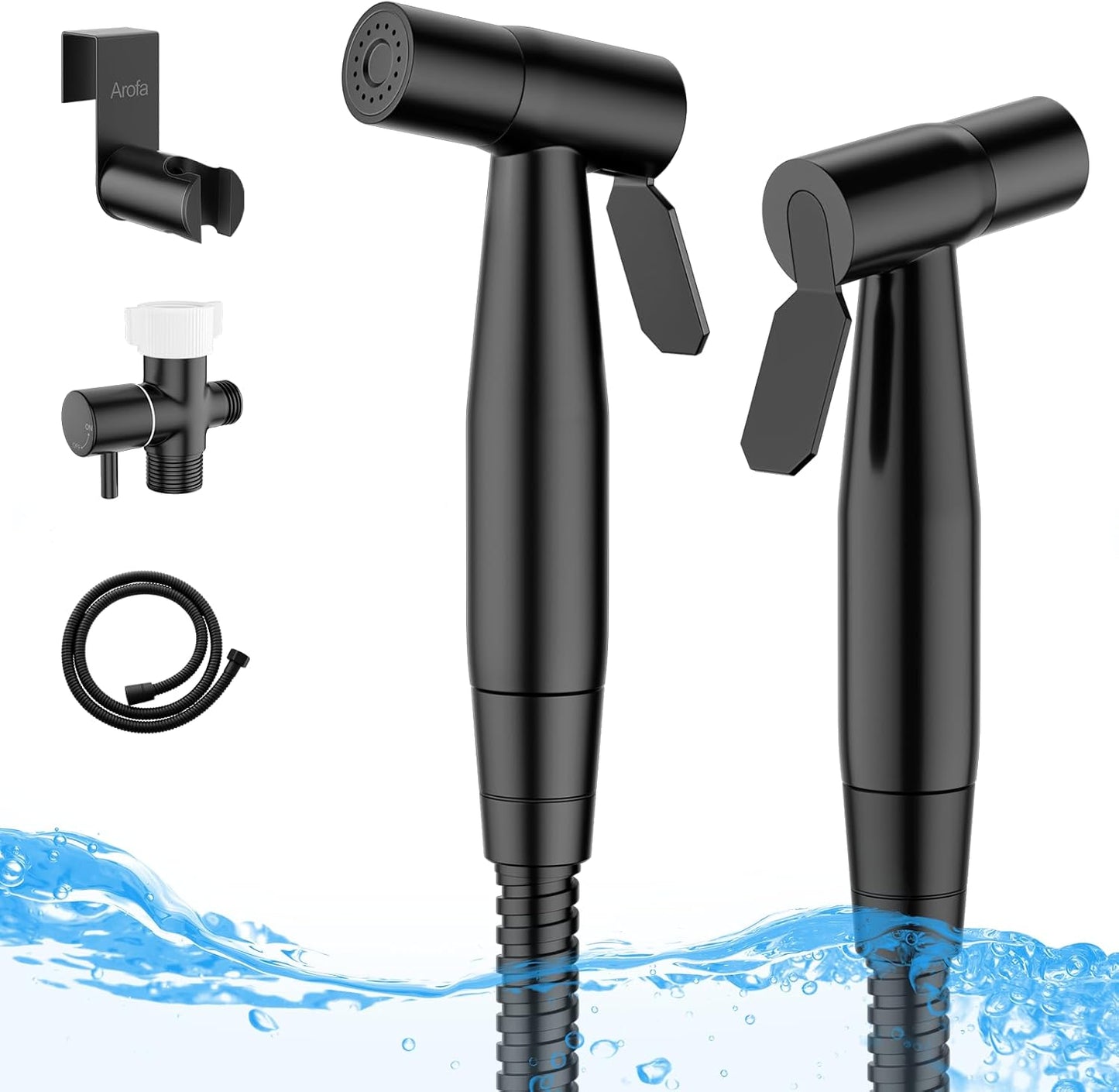 Arofa Handheld Bidet Sprayer for Toilet-Adjustable Water Pressure Control with Bidet Hose for Feminine Wash, Stainless Steel Brushed Nickel Cloth Diaper Bidet Toilet Sprayer for Baby Wash