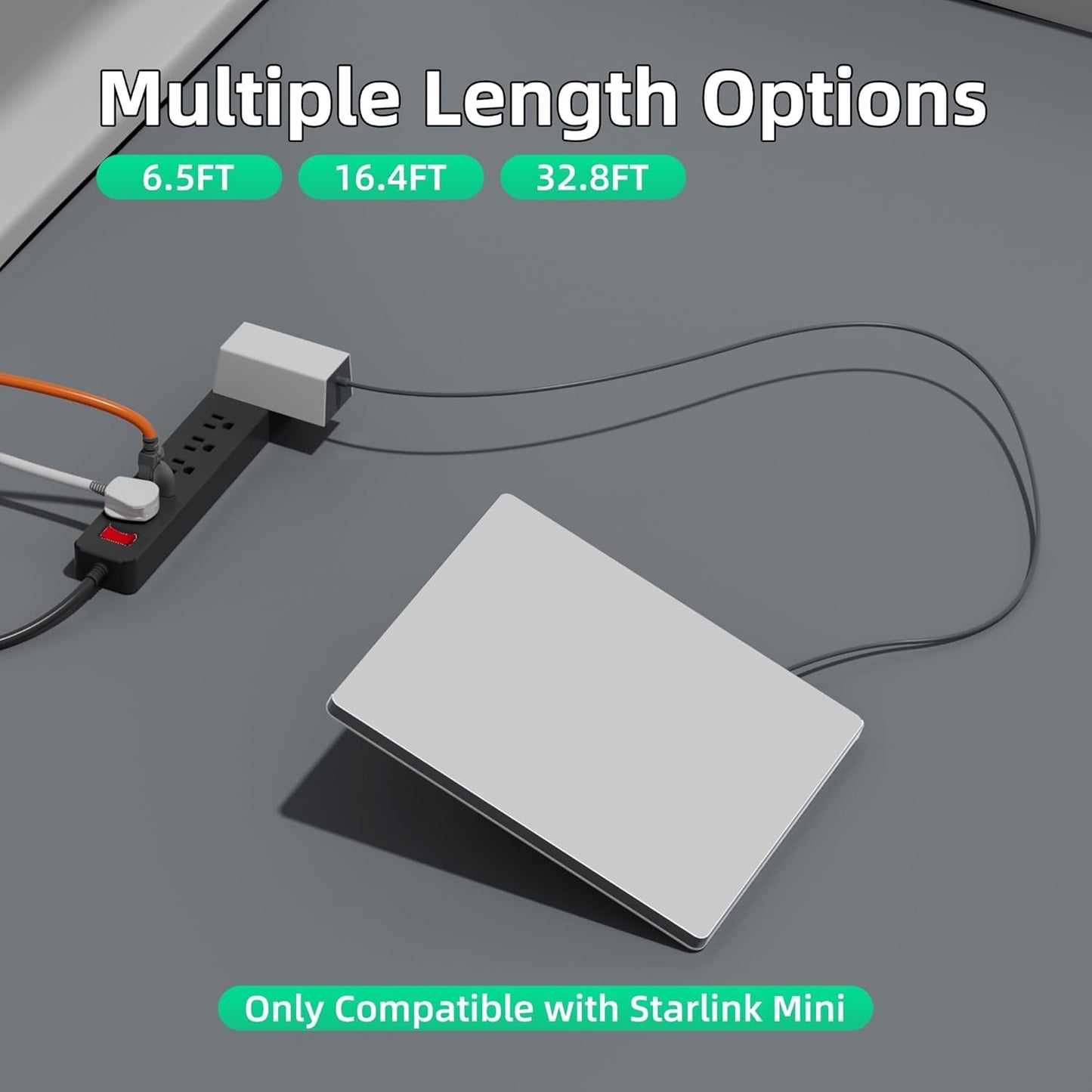 Starlink Mini DC Power Cable 16.4ft, Extension Replacement DC Power Cord Cable for Starlink Mini Power Supply Male to Male Waterproof