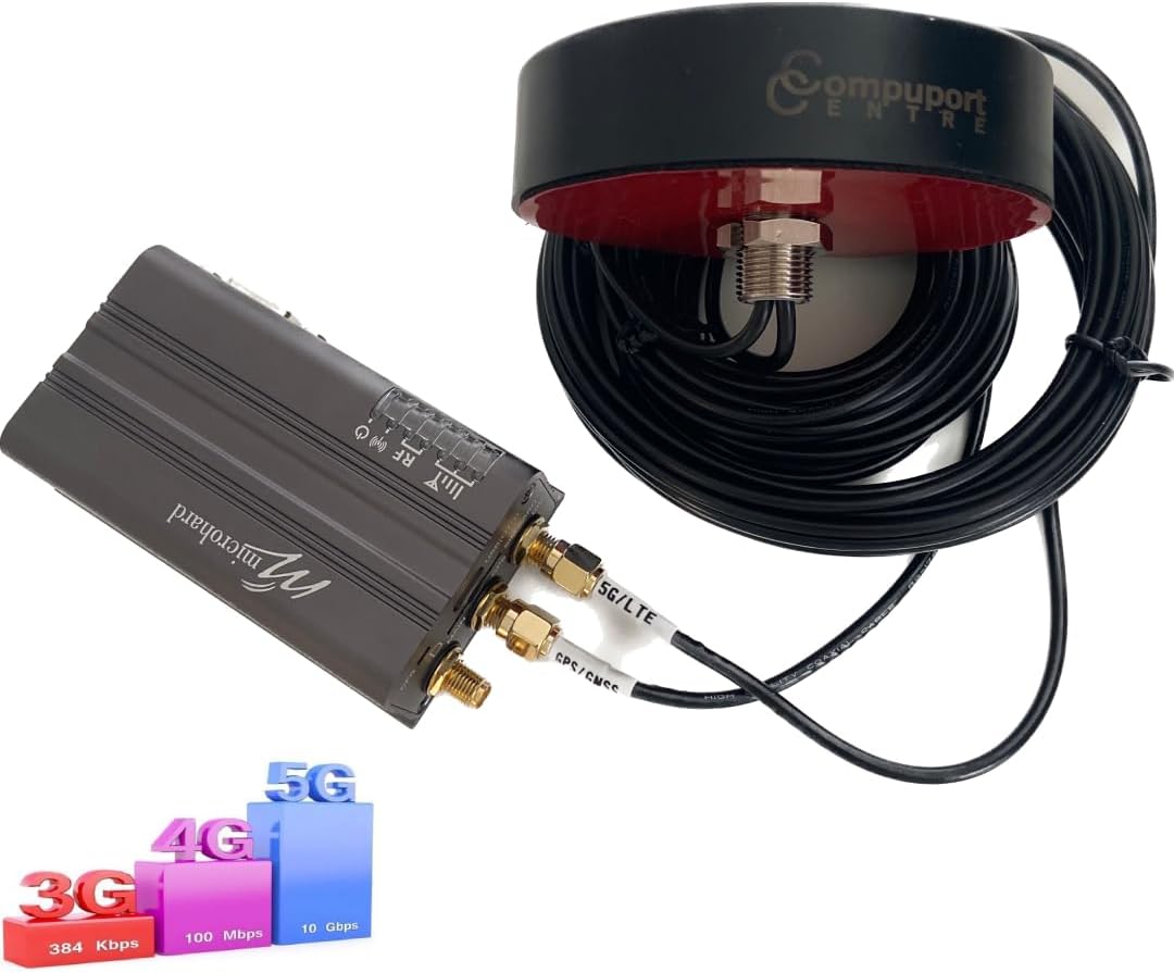 CompuPort 5G 4G LTE/GPS/GLONASS 2in1 Combination Puck Style M2M MIMO Antenna for Transportation and Remote Monitoring Applications.