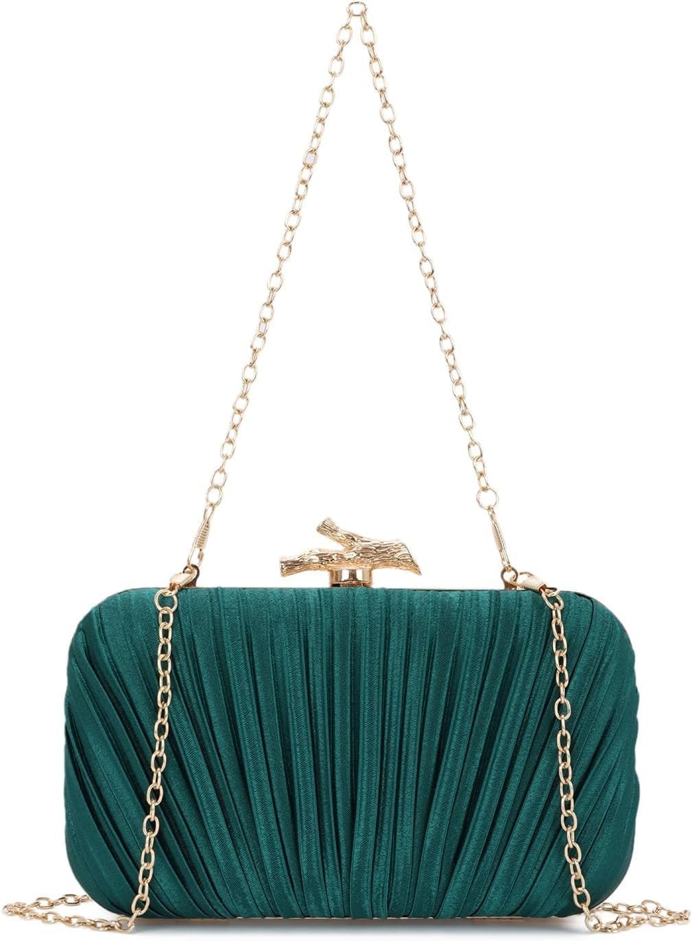 Clutch Purses for Women Evening Bag Pleated Clutch Bag with Chain Party Purses Handbag for Cocktail/Prom/Party/Wedding/Formal