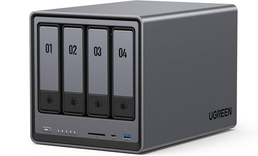 UGREEN NASync DXP4800 4-Bay Desktop NAS, Auto Backup Phones/PCs Private Cloud Storage for Home & Office, Intel N100 Quad-core CPU, 8GB DDR5 RAM, 32G eMMC, 2 * 2.5GbE, Dual M.2 Slots, 4K HDMI(Diskless)