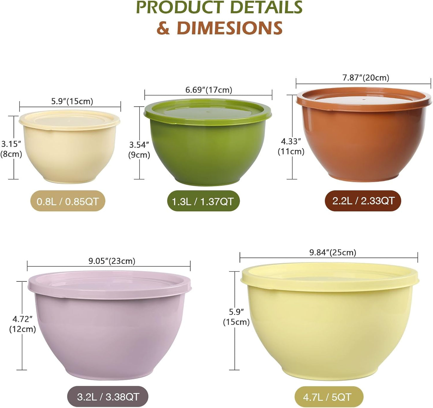 Purilite Select Plastic Mixing Bowl Set
