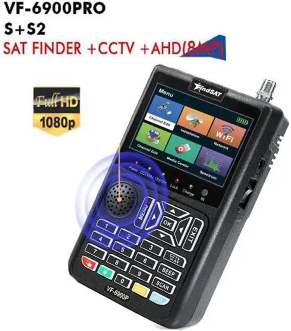 VF-6900P HD Digital Satellite Finder DVB-S/DVB S2/MPEG2 Sat Finder Meter SatelliteTV Receiver Tuner Vs ST-5150 KPT-716TS(VF6900P)