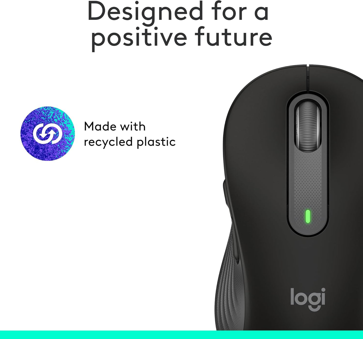 Logitech Signature M650 L Full Size Wireless Mouse - For Large Sized Hands, 2-Year Battery, Silent Clicks, Customizable Side Buttons, Bluetooth, for PC/Mac/Multi-Device/Chromebook - Black