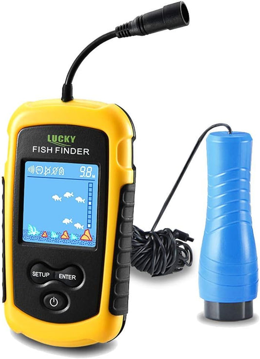 LUCKY Portable Fish Finder for Kayaks Hand held Depth Sounder Fish Detector Depth Finder Fish Finder ice Fishing Boat Fishing Gifts for Men Women