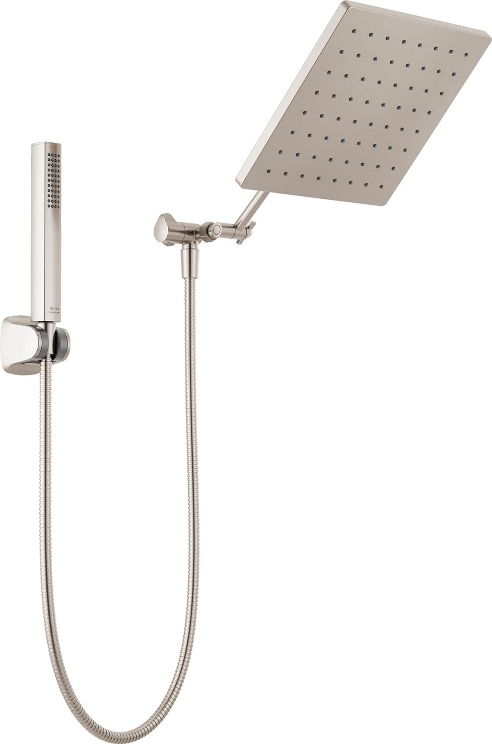 Delta Faucet 10-inch Raincan Shower Head and Hand Held Shower Combo, Black Square Shower Head, Rainfall Shower Head, Hand Shower, High Pressure Shower Head, 1.75 GPM Flow Rate, Matte Black 75527-BL