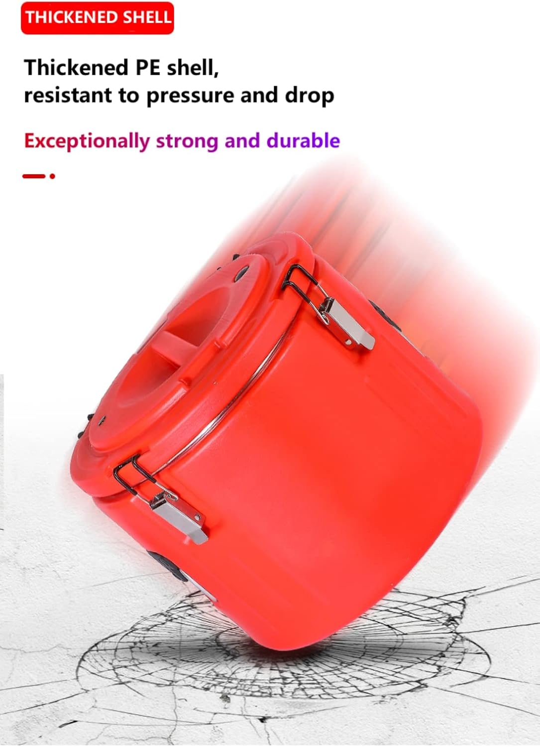 Insulated Soup Pan Carrier Portable Commercial Hot -Cold Hot Box Food Warmer Large Insulation Barrel Cooler Carrier Stainless Steel Lining with Dust Cover 15Quarts(3.75gal)