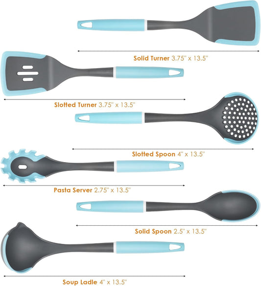 Kitchen Cooking Utensils Set | Silicone Utensils for Cooking | Non Stick Spatula Set | Rotating Utensil Stand | Heat Resistant Kitchen Gadgets - PuriLite
