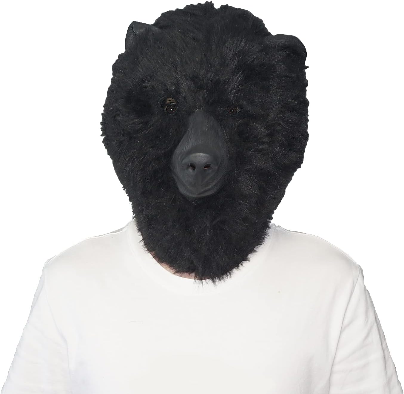 Black Bear Head Mask Full Face Plush Bear Costume Deluxe Halloween Party Animal Head Masks