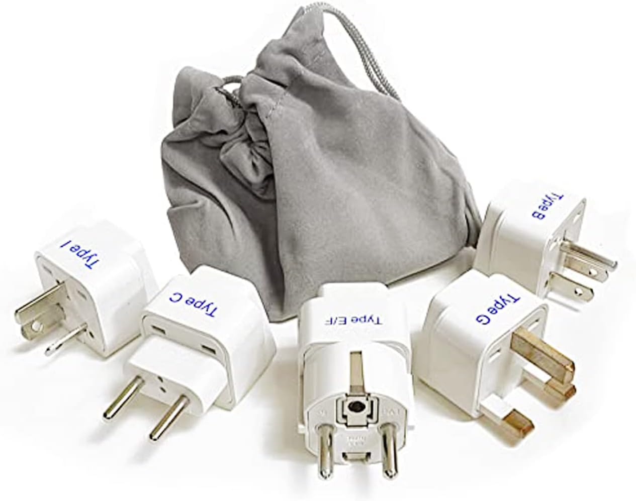 Ceptics Universal Travel Adapter kit, Dual USB (QC 3.0) + 2 US outlets + USB-C Cable, Use with Chargers, Cell Phones, Laptops, 6 Plug attachments for Worldwide use (Does Not Convert Voltage) (WPS-2B)