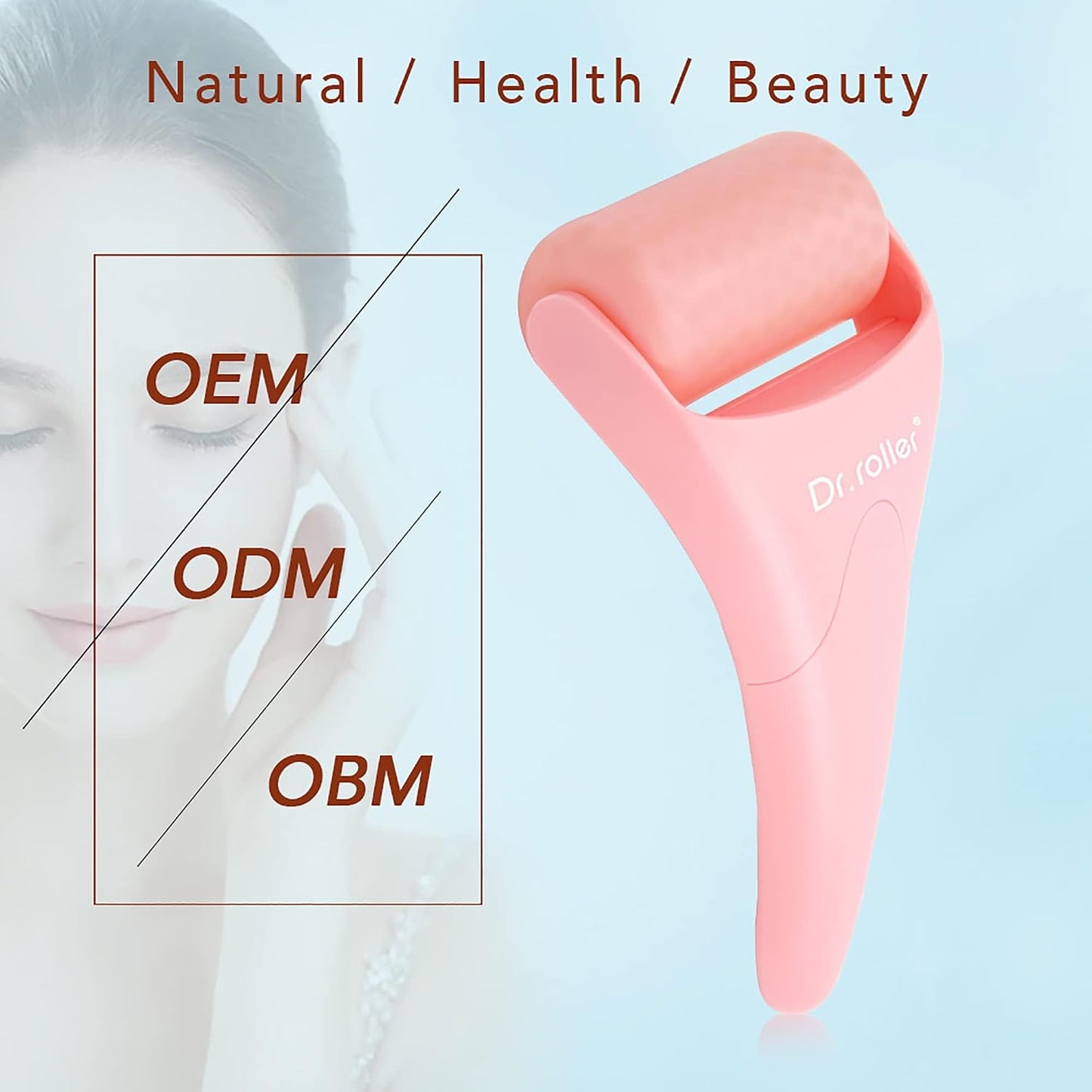 Ice Roller, Ice Roller for Face & Eye, Ice Face Roller for Women Skin Care Massage Tool Relieve Puffiness Reduce Pain Relief and Tightens Pore (Pink)