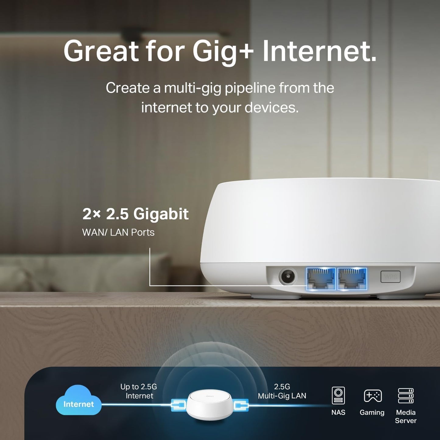 TP-Link Deco BE5000 Dual-Band WiFi 7 Mesh System (Deco BE25) – Supports 150+ Devices, 5GHz/2.4GHz, 2.5Gbps Ports, MLO, 4K-QAM, HomeShield Security, Universal Compatibility (3-Pack)