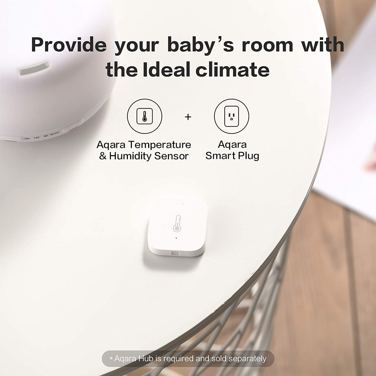 Aqara Zigbee Temperature and Humidity Sensor-3 Pack, Wireless Thermometer Hygrometer for Home Automation, Remote Monitoring, Aqara Hub Required, Compatible with Apple HomeKit, Alexa, Works with IFTTT - PuriLite
