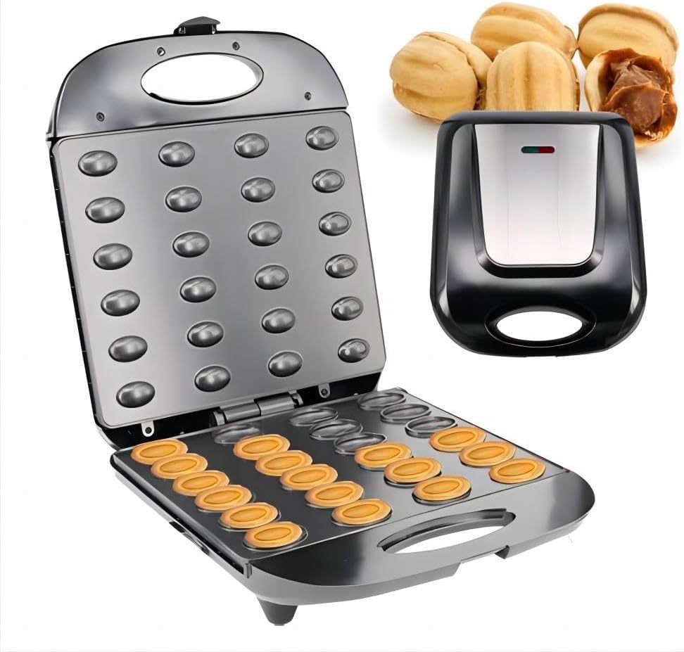 Mini Maker Waffle Maker 5“ Non-Stick Waffler Iron Stuffler Stuffed Wafflera Adjustable Browning Control, Heart, Azure