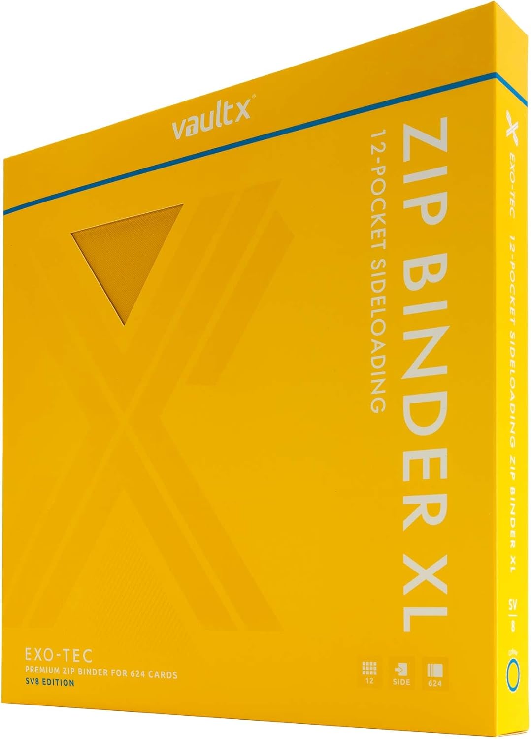 Vault X 12 Pocket Trading Card Zip Binder, 480 Cards, Compatible with Pokemon Scarlet & Violet Set, Exo-Tec Album Material, 20 Side-Loading Pages, Folder for Collectible TCG (SV1)