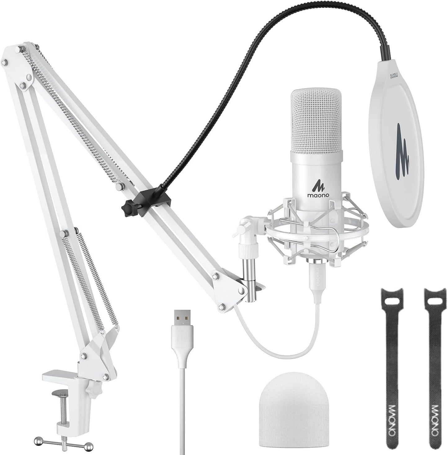 USB Microphone, MAONO 192kHz/24Bit Plug & Play PC Computer Podcast Condenser Cardioid Metal Mic Kit with Professional Sound Chipset for Recording, Gaming, Singing, YouTube (AU-A04)