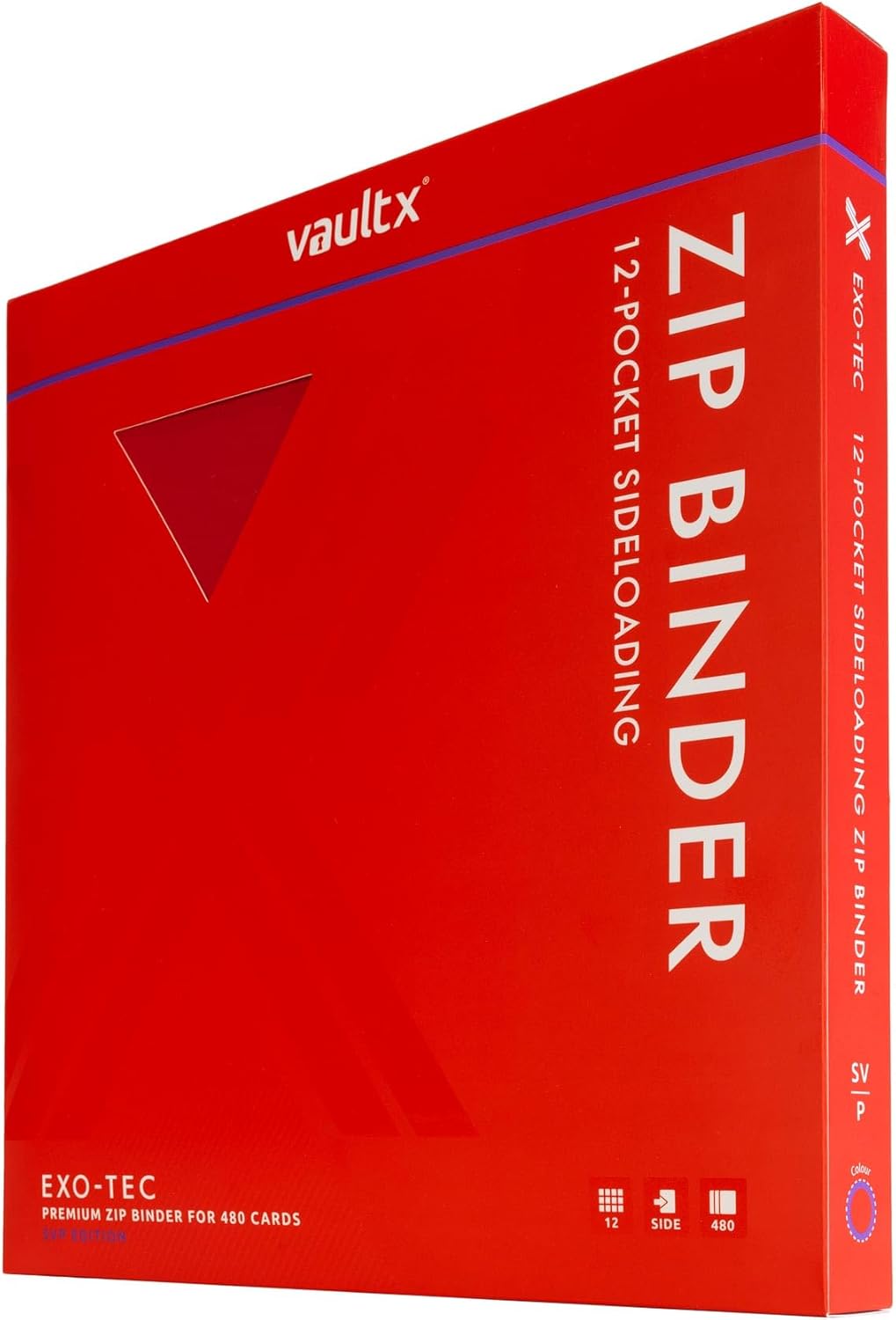 Vault X 12 Pocket Trading Card Zip Binder, 480 Cards, Compatible with Pokemon Scarlet & Violet Set, Exo-Tec Album Material, 20 Side-Loading Pages, Folder for Collectible TCG (SV1)