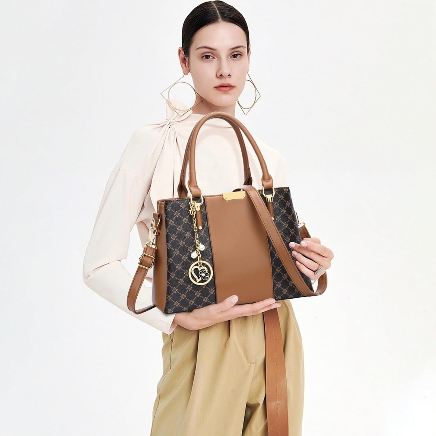 KKXIU Trendy Tote Bag for Women Lightweight Oxford Big Capacity Shoulder Purses and Handbags