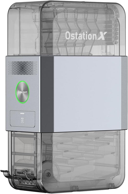 OLIGHT Ostation X 3-in-1 Smart Battery Charger with Charging Testing & Storage, Exclusively for 36 AAA Ni-MH Batteries, No Polarity Check Needed, Bad Battery Detection, App Monitoring (Grey)