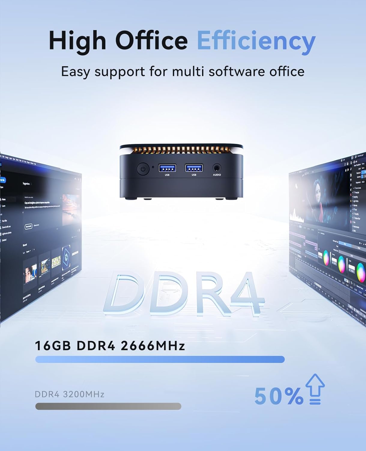 KAMRUI AK1PLUS Mini PC W-11 Pro, 12th Gen N95 Processor (up to 3.4GHz), Mini Desktop Computers with 16GB RAM 512GB M.2 2.5" SSD, Mini Computer Support Dual 4K UHD for Home Business Office