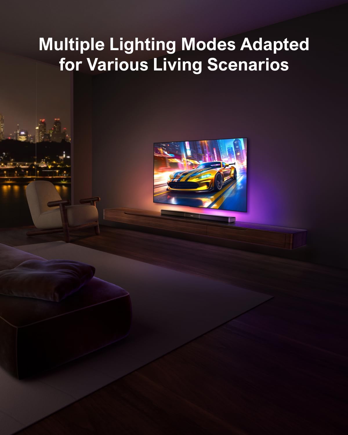 ULTIMEA 5.0ch Sound Bar for Smart TV, PC Soundbar with RGB Light, Detachable Soundbar with App Control, 120W Peak Power, Bluetooth 5.3 TV Sound Bar, HDMI-ARC/Opt/AUX, Wall Mount, Apollo S70