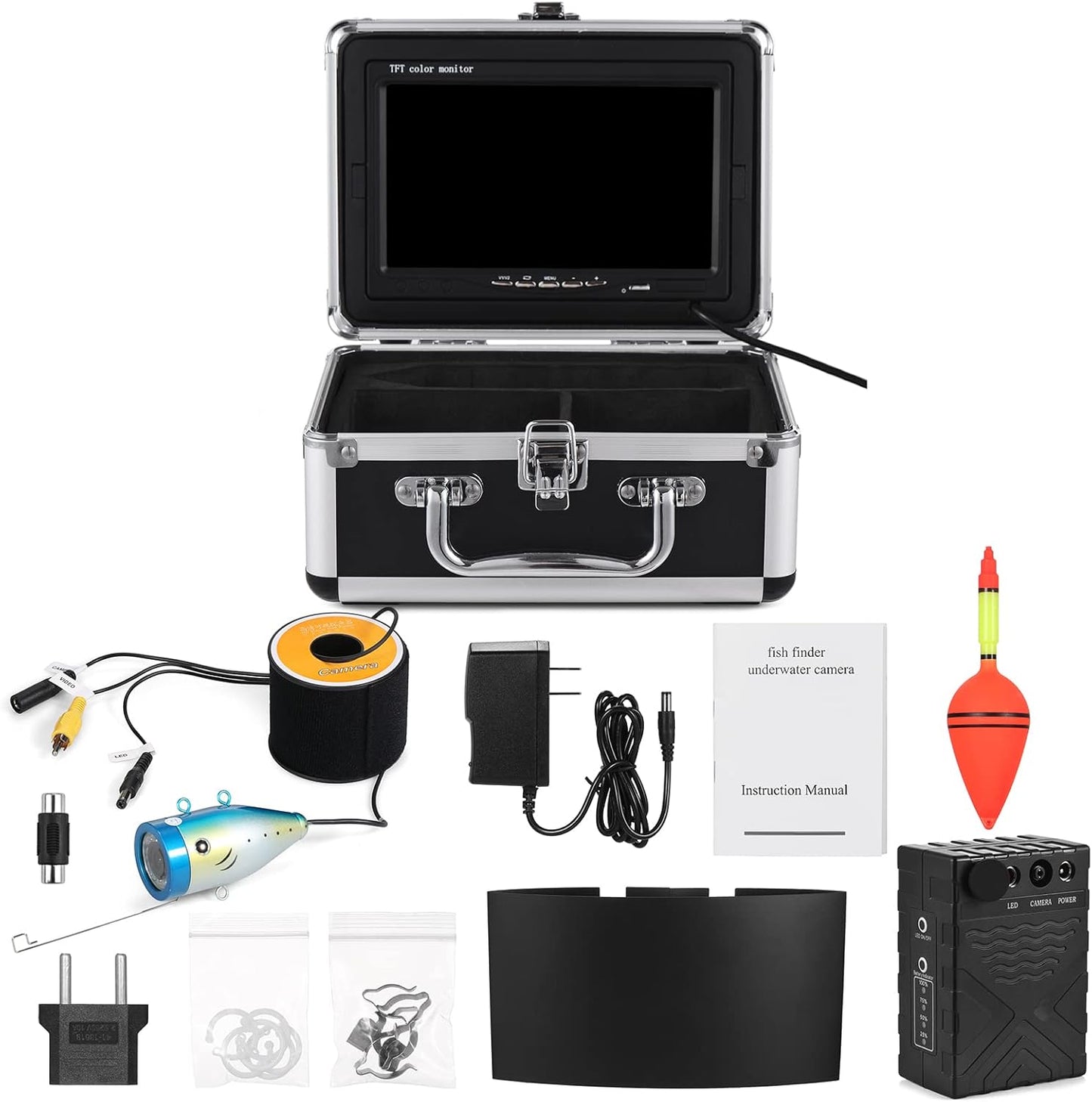 1200TVL Underwater Fishing Camera Fish Finder with 12 IR L-EDS 7Inch/9Inch LCD Display 15M/30M/50M Cable IP68 Waterproof for Sea Lake Boat Ice Fishing JOYID