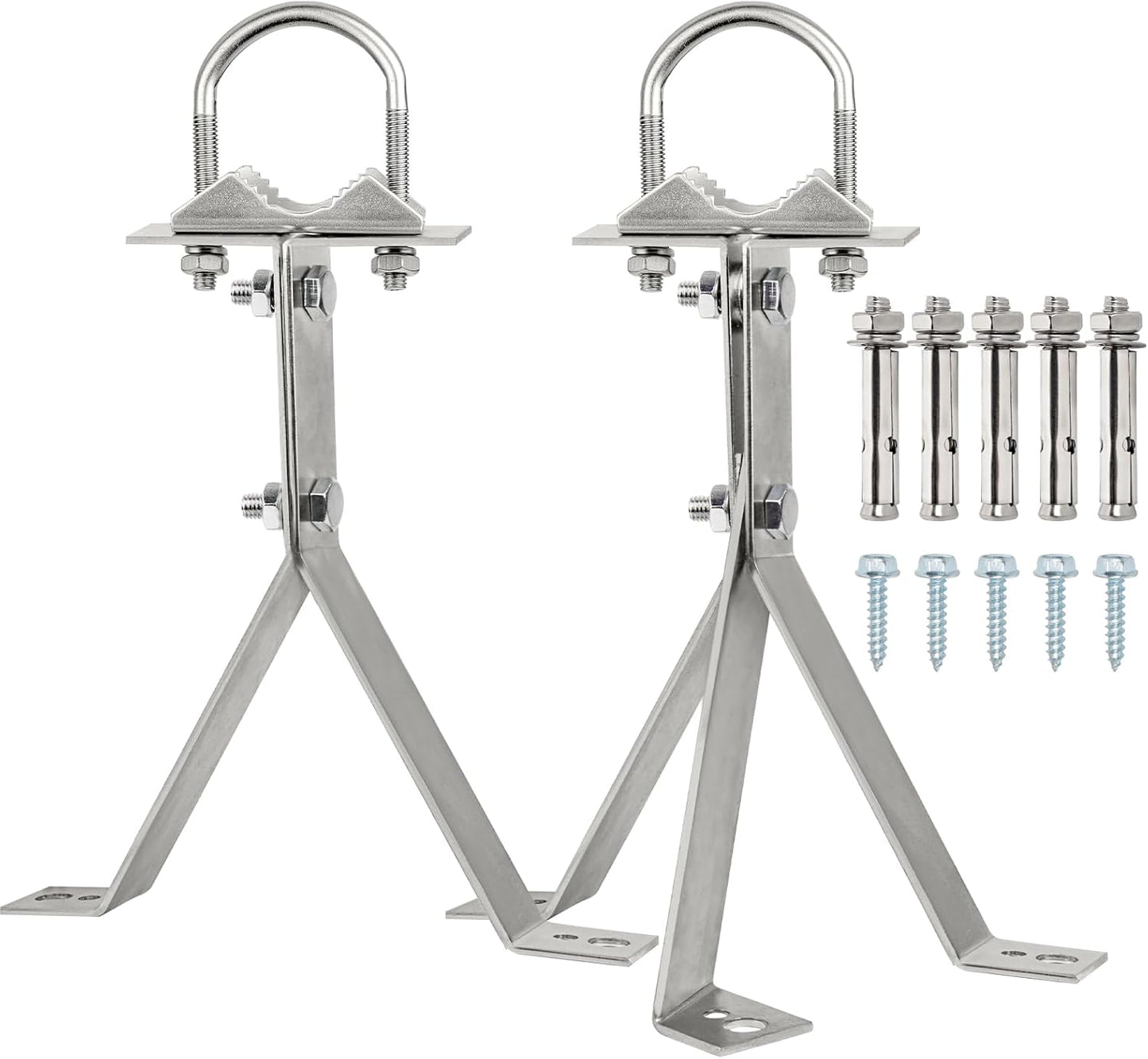 XRDS-RF 16 Inch Heavy-Duty Wall Mount Stand Off Mast for TV Antenna - Windproof Mounting Bracket (2-Leg + 2-Leg)