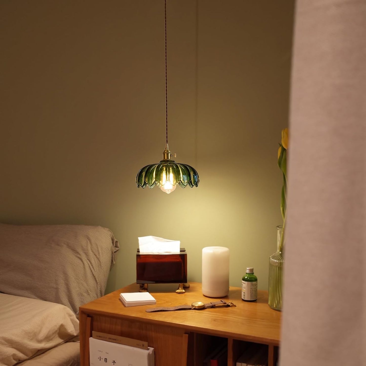 Purilite Select Modern Green Glass Pendant Light