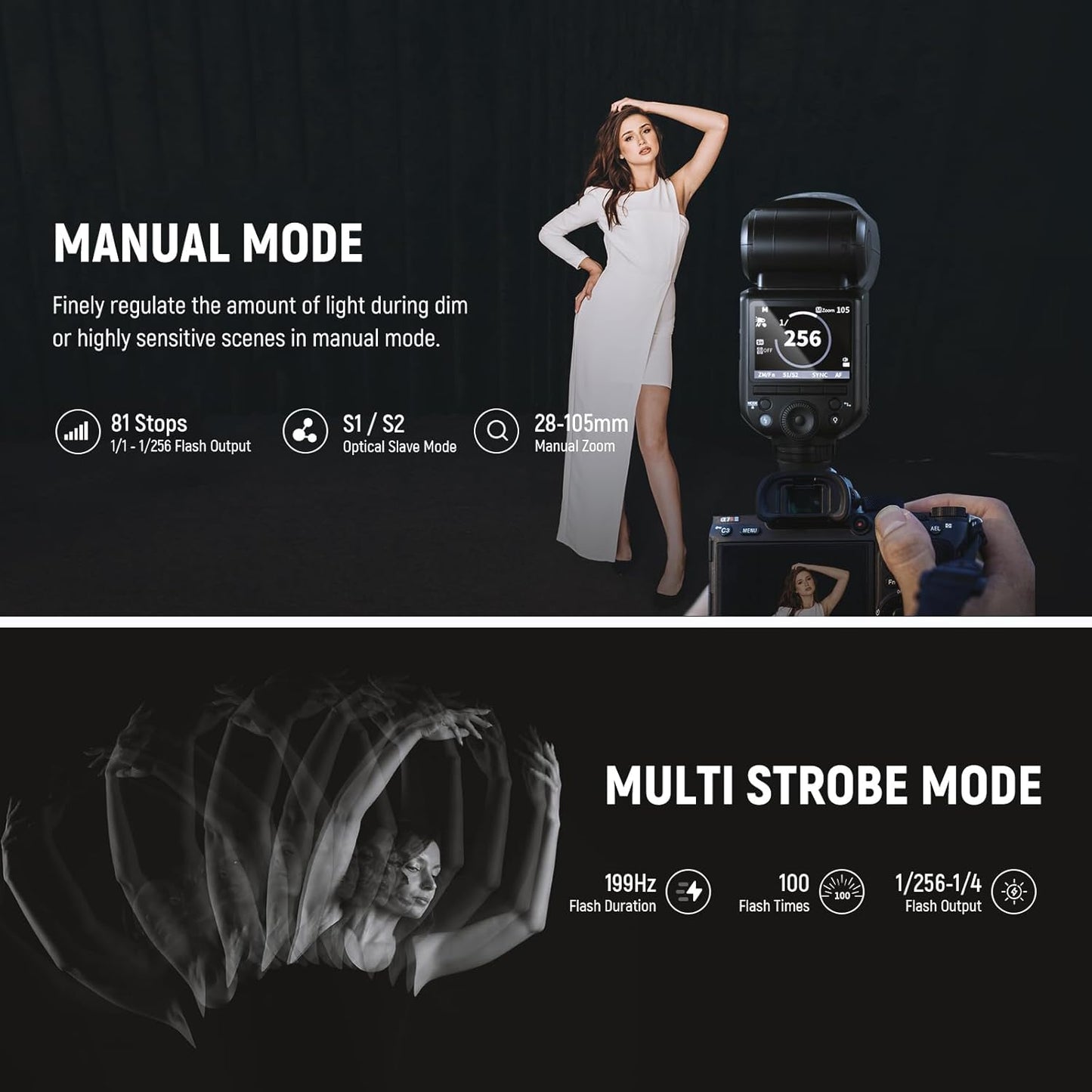 NEEWER Z2PRO-C 2.4G TTL Round Head Flash Speedlite Compatible with Canon, Wireless Compatible with Godox, Upgraded UI, 76Ws 1/8000s HSS, TTL/M TCM Switch, 7.2V/3000mAh Battery, 600 Full Power Flash