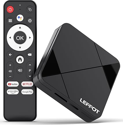 LEFFOT Android TV Box 2025,4K UHD Steaming Devices for TV,2GBRAM + 8GBROM,with HDR10,2.4G&5G WIFI6,BT 5.0,Smat TV Box RK3518