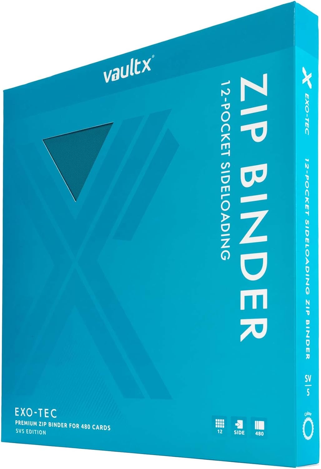 Vault X 12 Pocket Trading Card Zip Binder, 480 Cards, Compatible with Pokemon Scarlet & Violet Set, Exo-Tec Album Material, 20 Side-Loading Pages, Folder for Collectible TCG (SV1)