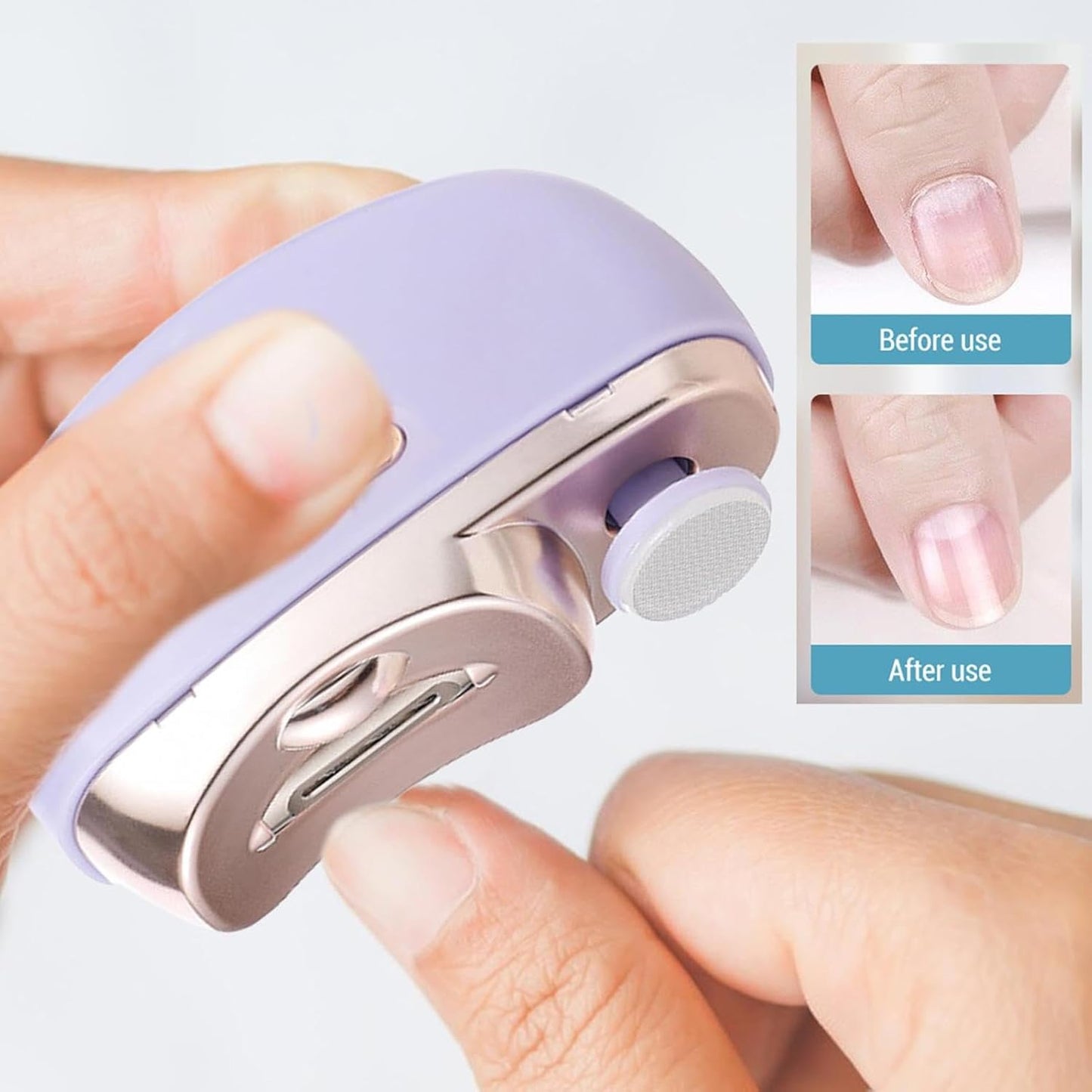Automatic Nail Clipper - LED Light Fingernail Trimmer | USB Rechargeable Fingernail Cutter And File 2-In-1, Electric Nail Clippers, Low Noise Safety Fingernail Trimmer