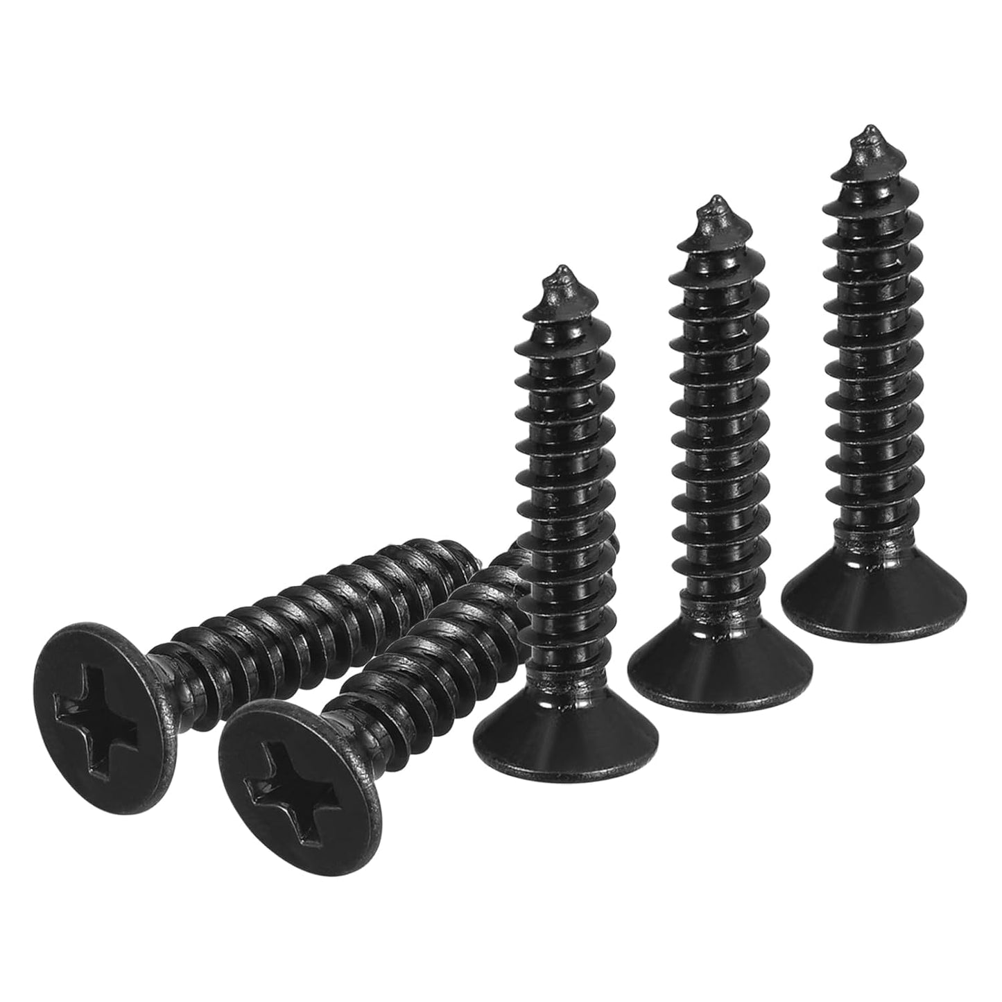 DTGN 100Pcs #8x1 Flat Head Wood Screws, 304 Stainless Steel Phillips Self Tapping Screws - Good for Woodworking, Furniture - Silver