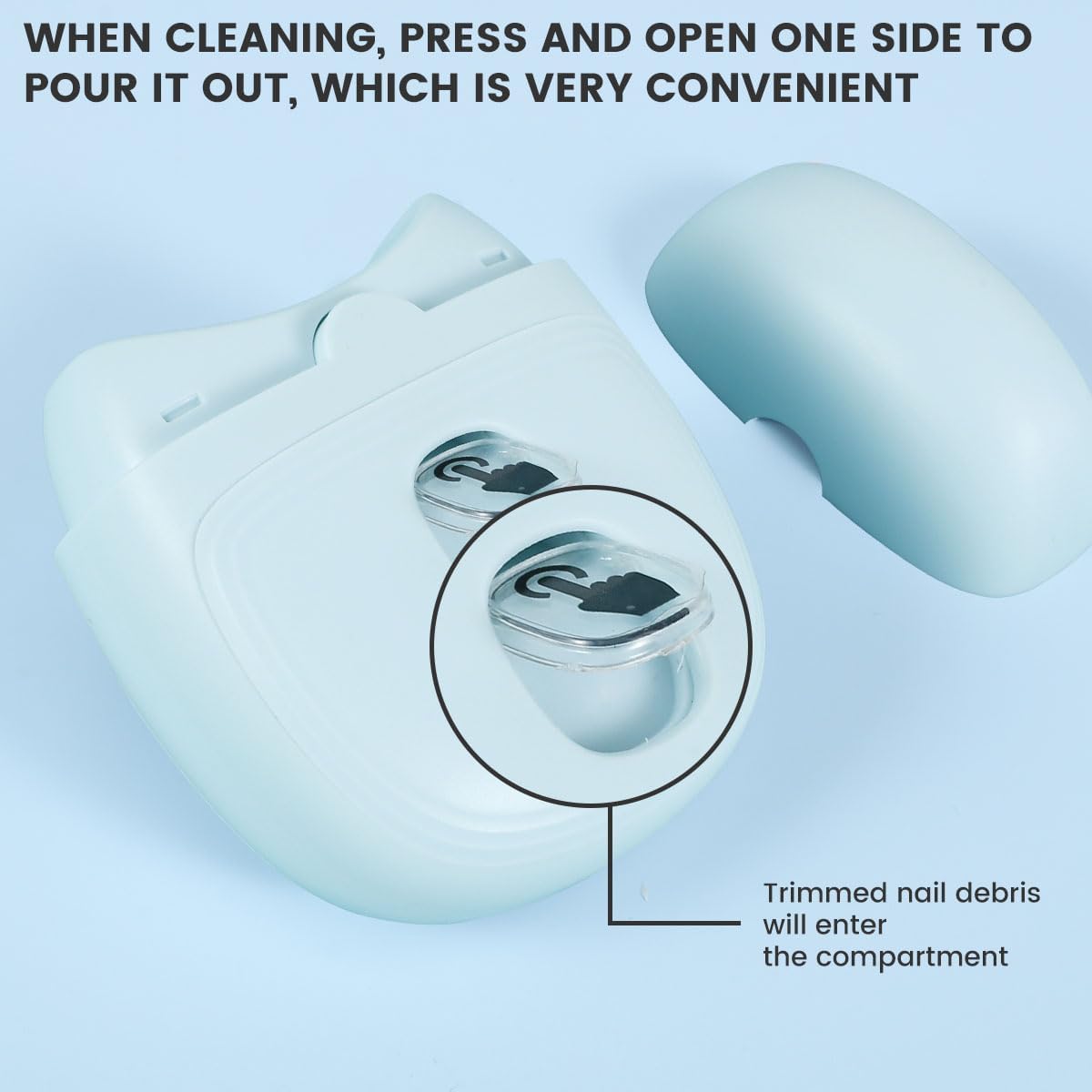 Electric Automatic Nail Clipper Automatic Fingernail Cutter with Nail Scraps Storage 300mAh USB Rechargeable Safety Fingernail Trimmer with LED Light Electric Fingernail Cutter Nail Scissors for Baby Kids Adult (White)