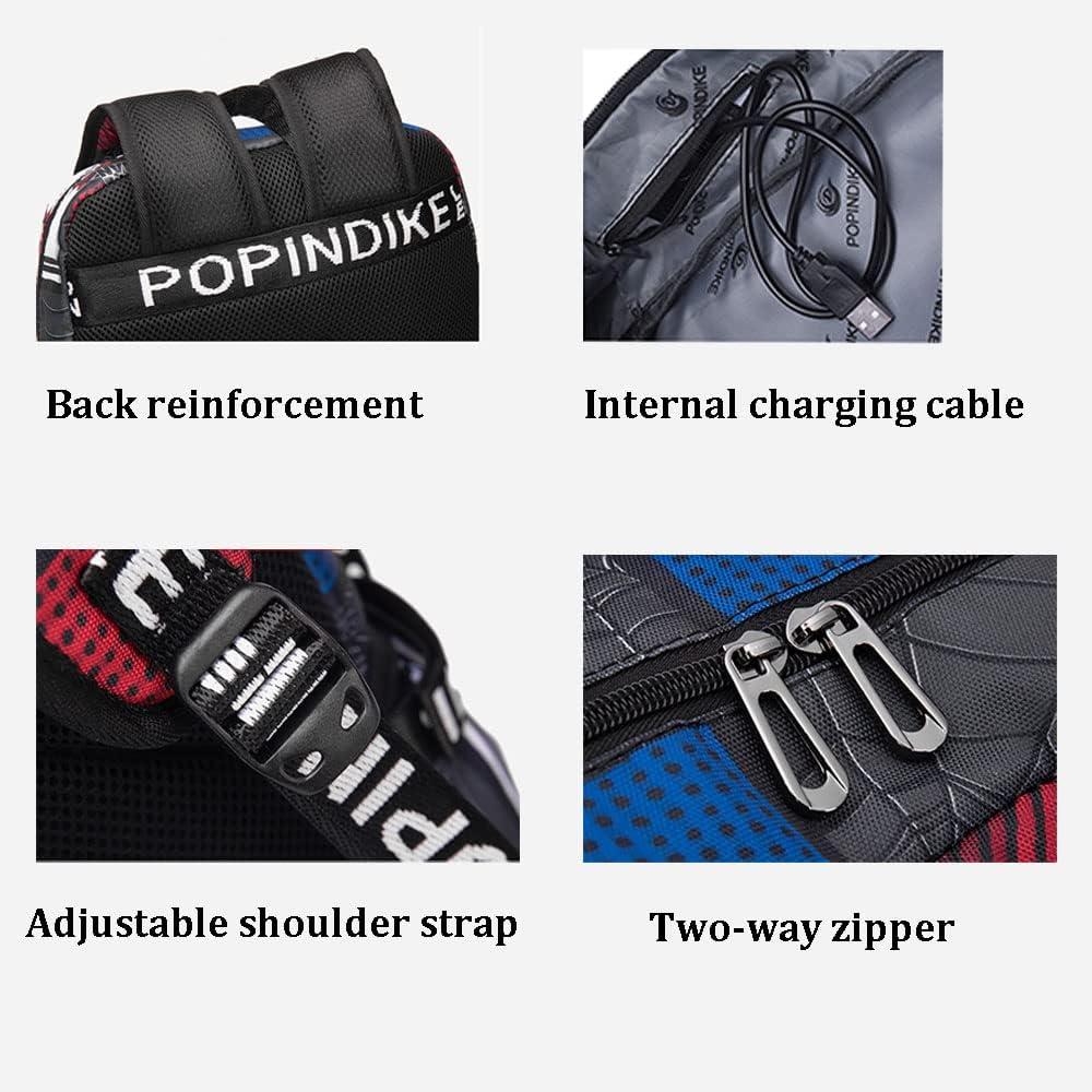 Boys' backpack School Backpack,Stylish backpack with USB port.Laptop Backpack can hold 15.6in Notebook (Red)