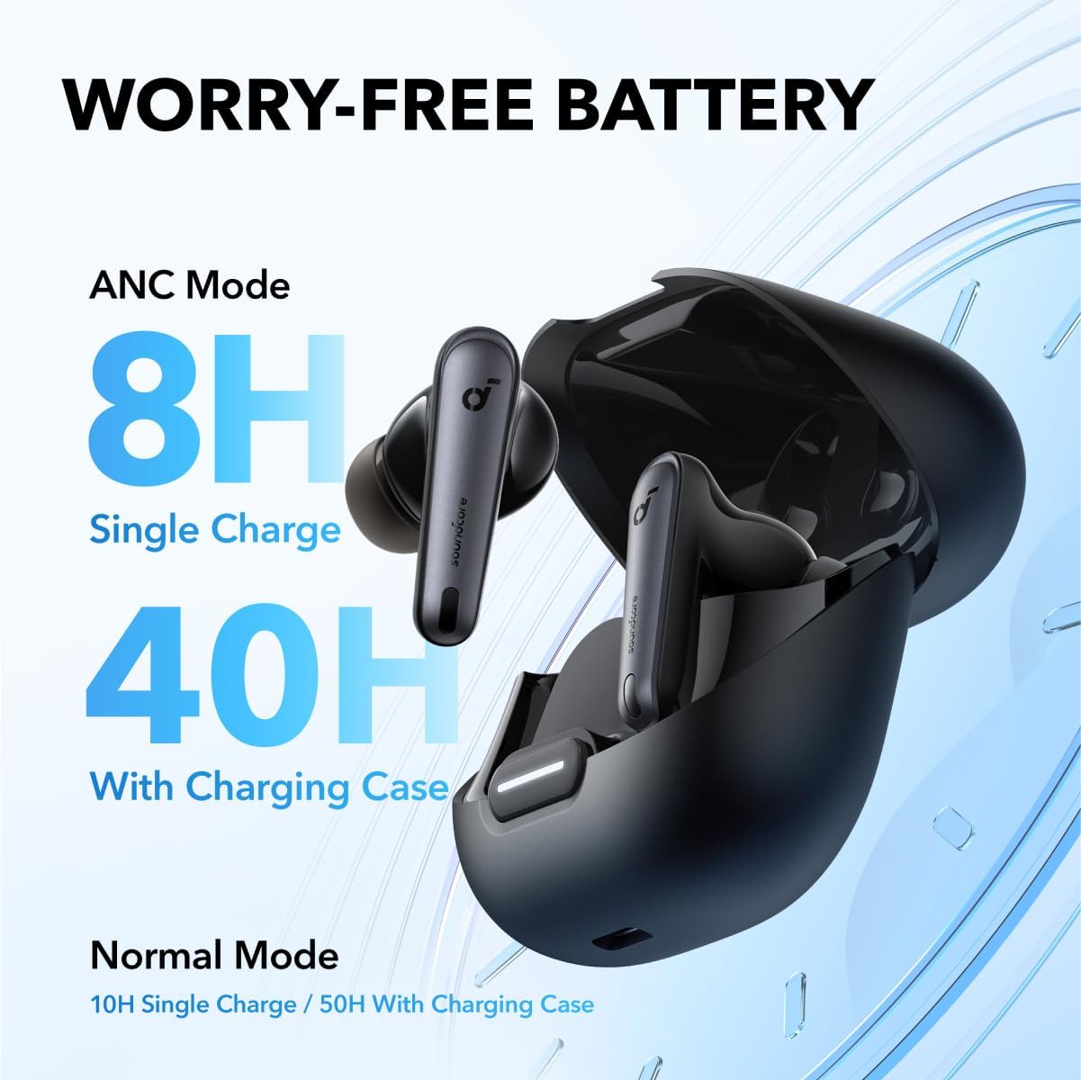 soundcore by Anker Liberty 4 NC Wireless Noise Cancelling Earbuds, 98.5% Noise Reduction, Adaptive Noise Cancelling to Ears and Environment, Hi-Res Sound, 50H Battery, Wireless Charging, Bluetooth 5.3