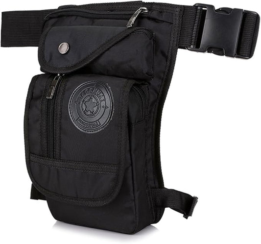 Motorcycle Drop Leg Bag Nylon Waist Pack for Men Women Travel Hiking Tactical Cycling Bike Ride Riding Crossbody Shoulder Fanny Pouch