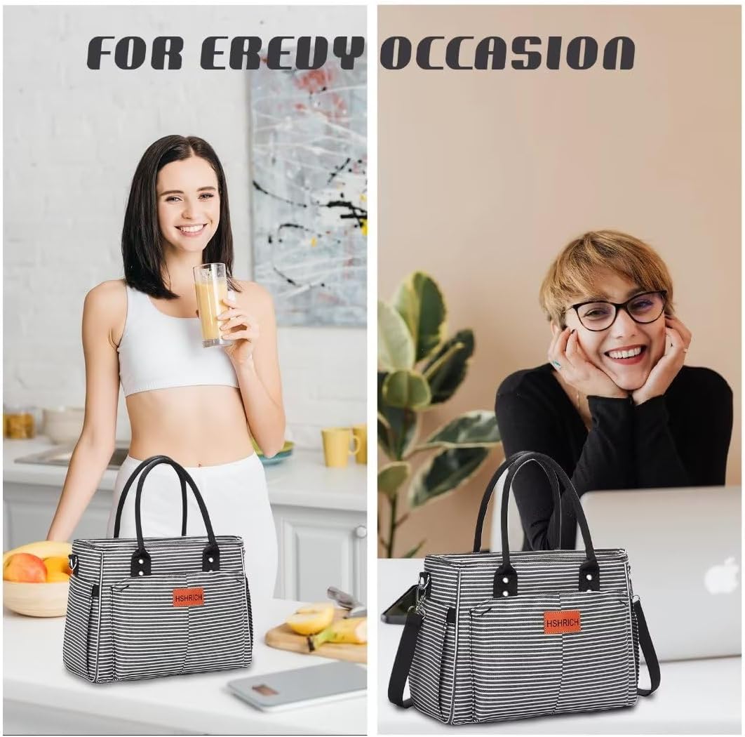 Lunch Bag for Women, Insulated Lunch Box for Work, Large Leakproof Cooler Purse with Side Pockets & Removable Shoulder Strap Women's Lunch Tote Bag for Picnic Work Beach Cute Lunch Bags (Heart)