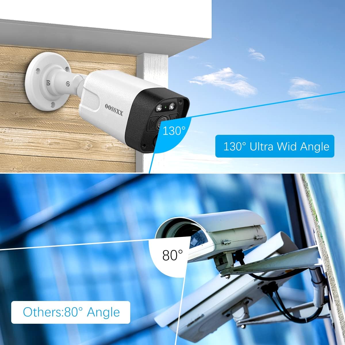 (4K/8.0MP,130°Ultra Wide Angle,2-Way Audio) Wired PoE Camera System with Monitor Outdoor IP Camera for House Indoor Home Security Systems, PIR Surveillance Cameras Video DVR Set